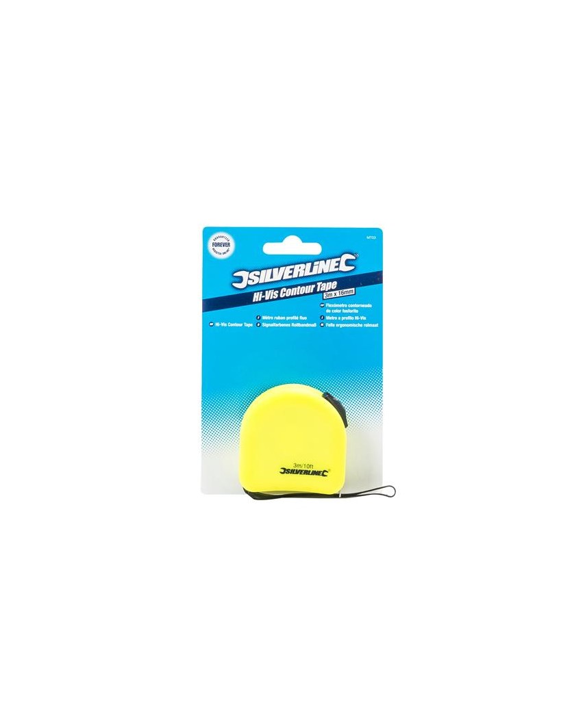 Flexómetro contorneado de color fosforito